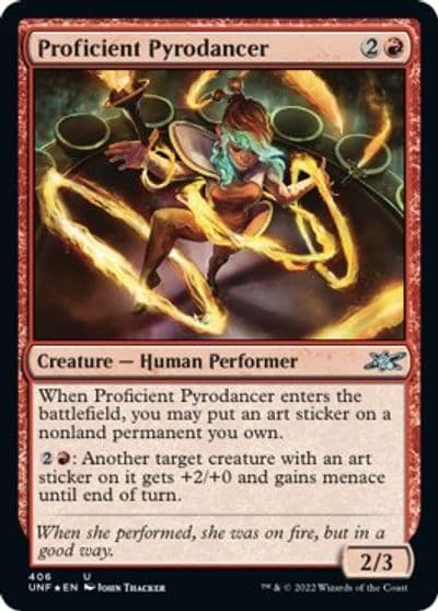 Proficient Pyrodancer Galaxy Foil Unfinity Magic card