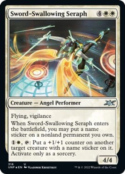 Sword Swallowing Seraph Galaxy Foil Unfinity Magic card