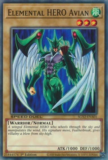 Elemental HERO Avian Speed Duel GX: Midterm Paradox Yu-Gi-Oh! card