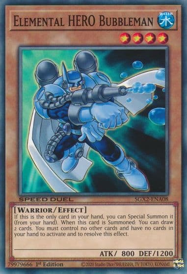 Elemental HERO Bubbleman Speed Duel GX: Midterm Paradox Yu-Gi-Oh! card
