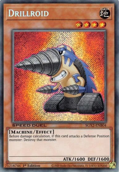 Drillroid Secret Rare Speed Duel GX: Midterm Paradox Yu-Gi-Oh! card