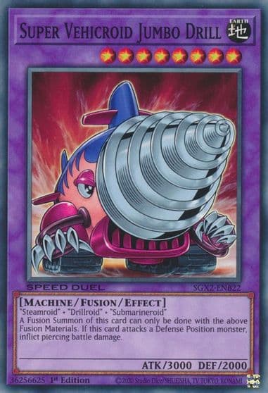 Super Vehicroid Jumbo Drill Speed Duel GX: Midterm Paradox Yu-Gi-Oh! card
