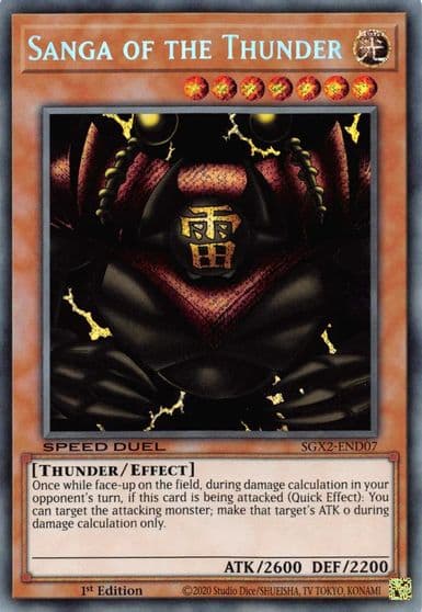 Sanga of the Thunder Secret Rare Speed Duel GX: Midterm Paradox Yu-Gi-Oh! card