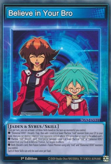 Believe in Your Bro Speed Duel GX: Midterm Paradox Yu-Gi-Oh! card