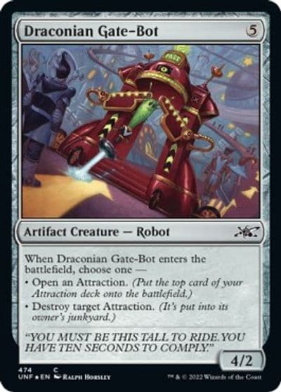 Draconian Gate Bot Galaxy Foil Unfinity Magic card