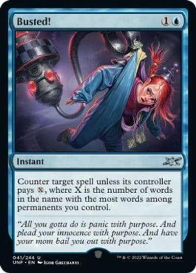 Busted Unfinity Magic card