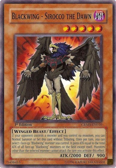Blackwing Sirocco the Dawn Crimson Crisis Yu-Gi-Oh! card