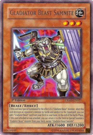 Gladiator Beast Samnite Crimson Crisis Yu-Gi-Oh! card