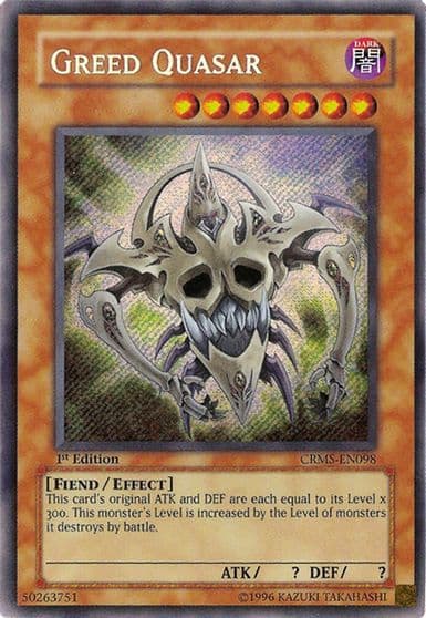 Greed Quasar Crimson Crisis Yu-Gi-Oh! card