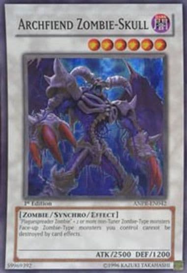 Archfiend Zombie Skull Ancient Prophecy Yu-Gi-Oh! card