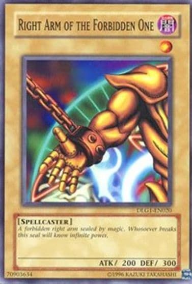 Right Arm of the Forbidden One Dark Legends Yu-Gi-Oh! card