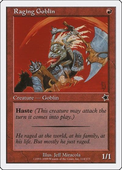 Raging Goblin Starter 1999 Magic card