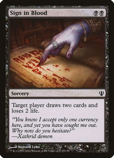 Sign in Blood Archenemy Magic card