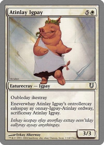 Atinlay Igpay Unhinged Magic card