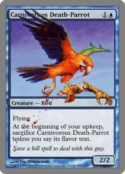Carnivorous Death Parrot Unhinged Magic card