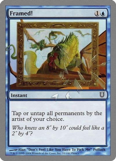 Framed Unhinged Magic card