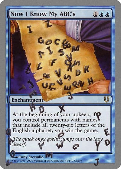 Now I Know My ABCs Unhinged Magic card