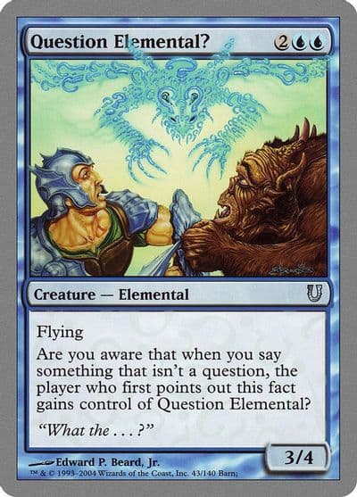 Question Elemental Unhinged Magic card
