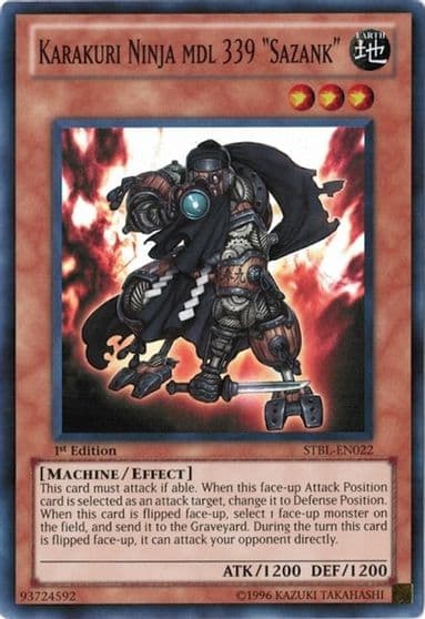 Karakuri Ninja mdl 339 Sazank Starstrike Blast Yu-Gi-Oh! card