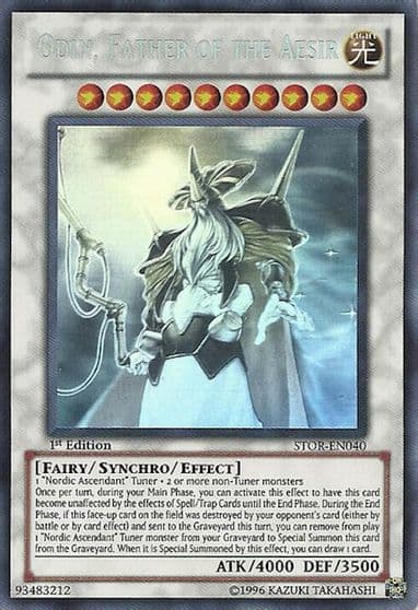 Odin Father of the Aesir Ghost Rare Storm of Ragnarok Yu-Gi-Oh! card