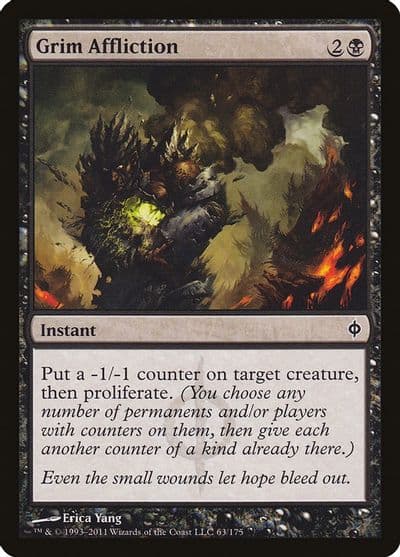 Grim Affliction New Phyrexia Magic card