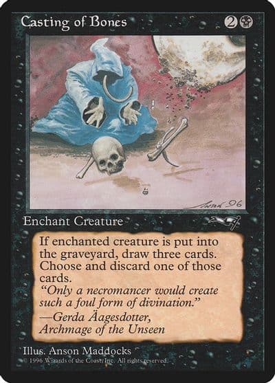 Casting of Bones Hooded Figure Alliances Magic card
