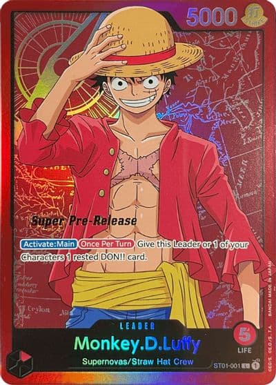 MonkeyDLuffy 001 Super Pre-Release Starter Deck 1: Straw Hat Crew One Piece card