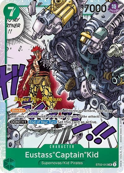 EustassCaptainKid 013 Super Pre-Release Starter Deck 2: Worst Generation One Piece card