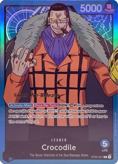 Crocodile 001 Super Pre-Release Starter Deck 3: The Seven Warlords of the Sea One Piece card