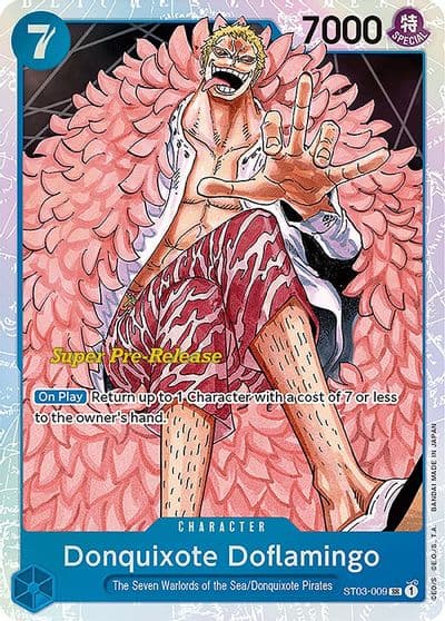 Donquixote Doflamingo Super Pre-Release Starter Deck 3: The Seven Warlords of the Sea One Piece card