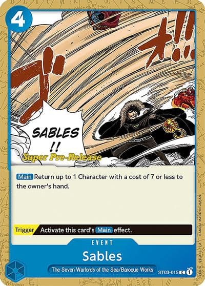 Sables Super Pre-Release Starter Deck 3: The Seven Warlords of the Sea One Piece card