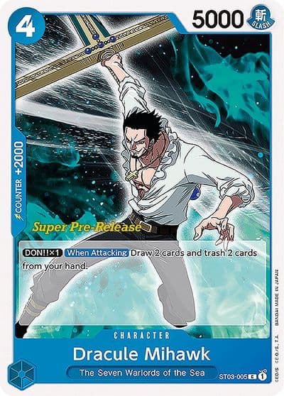 Dracule Mihawk Super Pre-Release Starter Deck 3: The Seven Warlords of the Sea One Piece card