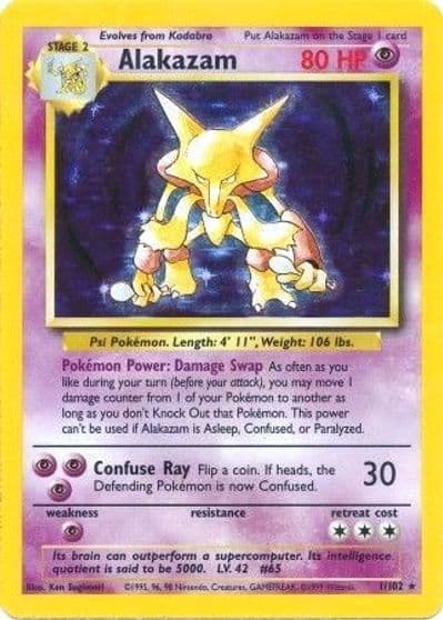 Alakazam Base Set Pokemon card