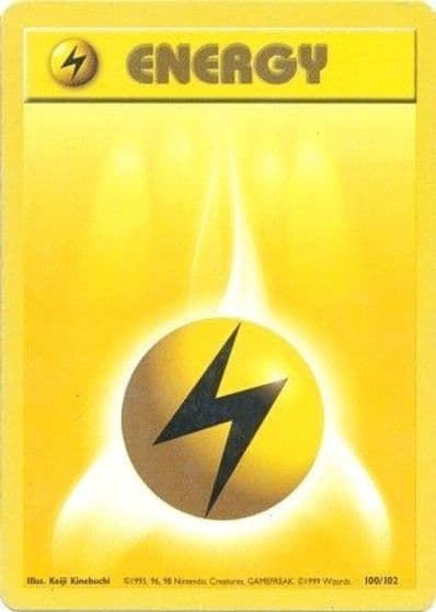 Lightning Energy Base Set Pokemon card
