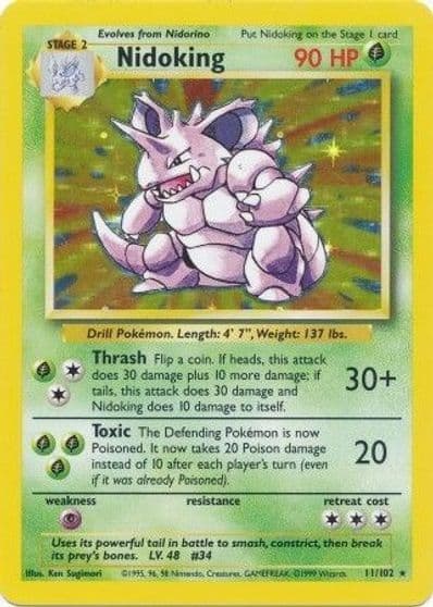 Nidoking Base Set Pokemon card