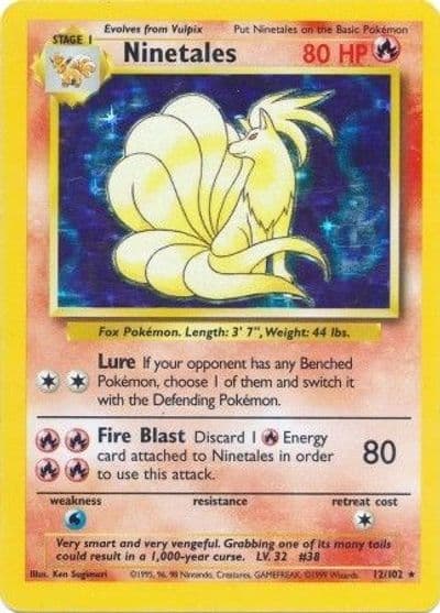 Ninetales Base Set Pokemon card