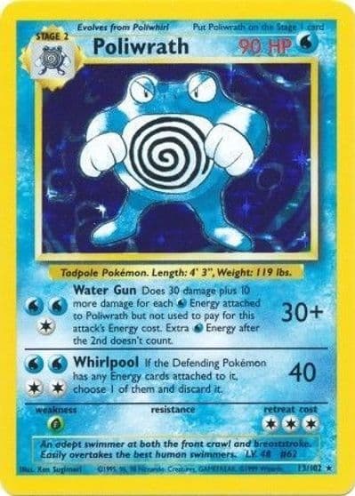 Poliwrath Base Set Pokemon card