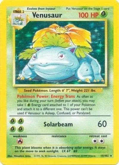 Venusaur Base Set Pokemon card