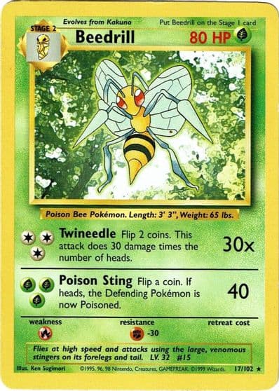 Beedrill Base Set Pokemon card