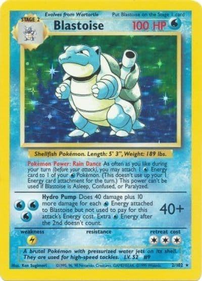 Blastoise Base Set Pokemon card