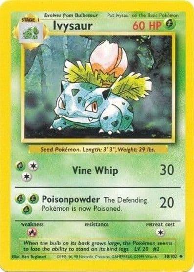 Ivysaur Base Set Pokemon card