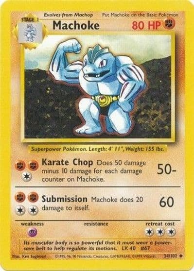 Machoke Base Set Pokemon card