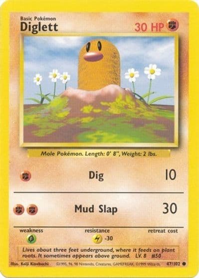 Diglett Base Set Pokemon card