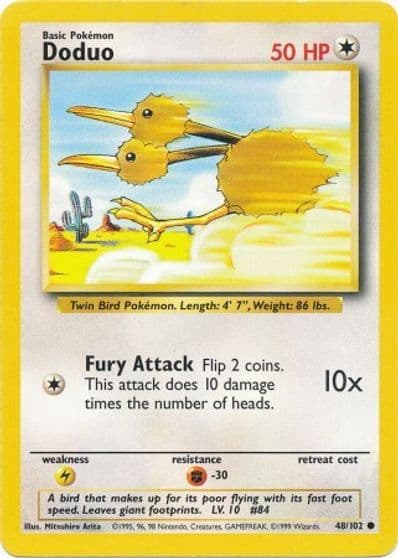 Doduo Base Set Pokemon card