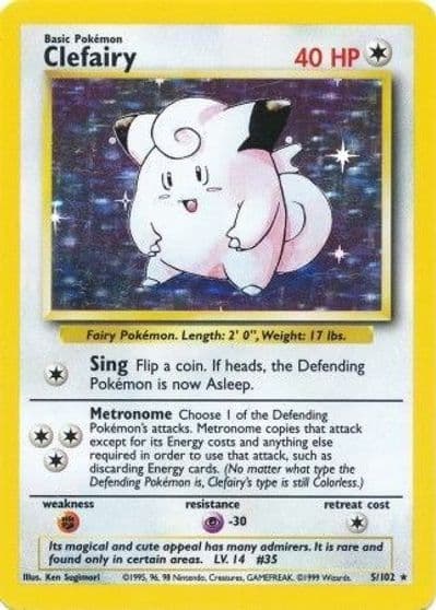 Clefairy Base Set Pokemon card