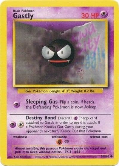 Gastly Base Set Pokemon card