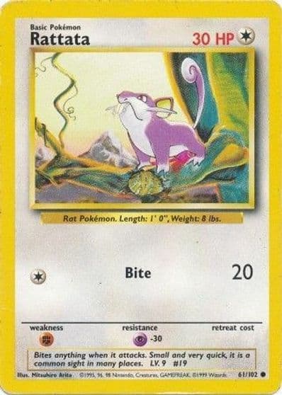 Rattata Base Set Pokemon card