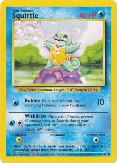 Squirtle Base Set Pokemon card
