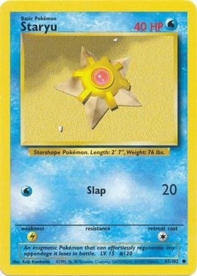 Staryu Base Set Pokemon card
