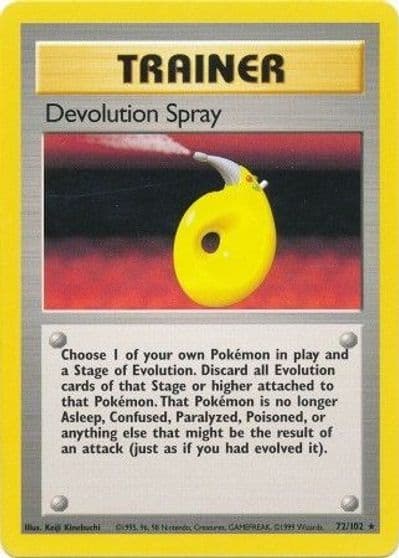 Devolution Spray Base Set Pokemon card